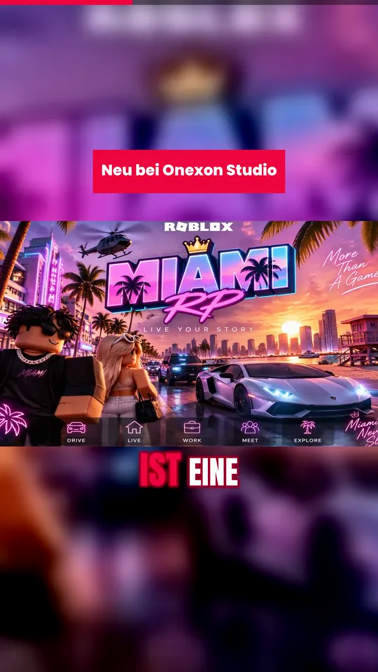 Beispiel-Short aus ShortForge (Ausschnitt): Miami RP im Hochformat mit Phonk-Untertiteln, das gesprochene Wort leuchtet rot